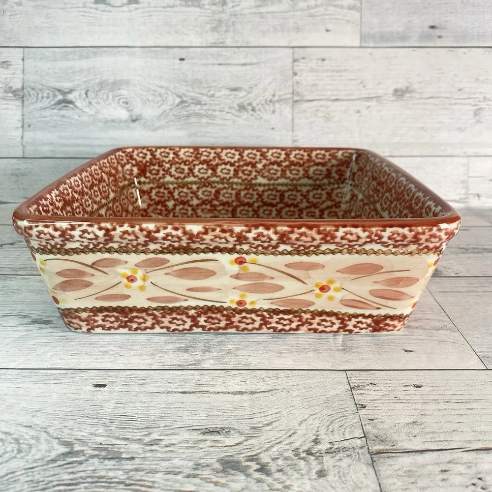 Temptations By Tara Old World Baking Serving Dish Square 9 Inch Cranberry